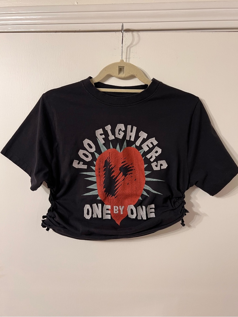 FOO FIGHTERS EMBROIDERED CUSTOM CROPPED BAND TOUR TEE ✨
